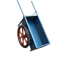 Vente en gros, chariot à godet carré avec pneus pleins gonflables à deux roues, chariots industriels miniers OEM à poussée manuelle personnalisables