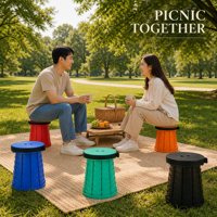 Siège moulé en accordéon coloré à bord arrondi doux pour ensemble de table de pique-nique Meadow