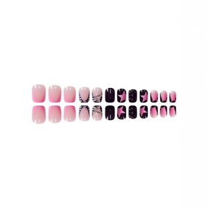 <span class=keywords><strong>Uñas</strong></span> Postizas Cuadradas Brillantes <span class=keywords><strong>Cortas</strong></span>, Diseño Francés <span class=keywords><strong>Blanco</strong></span> y Negro <span class=keywords><strong>con</strong></span> Estrella Y2K, 24 Piezas, Suministros de <span class=keywords><strong>Uñas</strong></span> Acrílicas, Arte de Manicura - Product Image 2