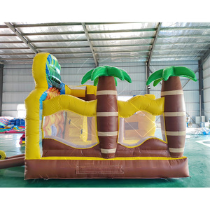 <span class=keywords><strong>Château</strong></span> gonflable tropical personnalisable pour enfants, avec colonnes en forme <span class=keywords><strong>de</strong></span> palmier et design <span class=keywords><strong>de</strong></span> <span class=keywords><strong>sable</strong></span> ondulé, pour le plaisir en plein air - Product Image 4