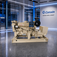 Nouveau groupe électrogène diesel marin silencieux de type ouvert certifié CCS de 100 kW, triphasé 220 V 400 V, refroidi par eau, démarrage électrique 24 V CC