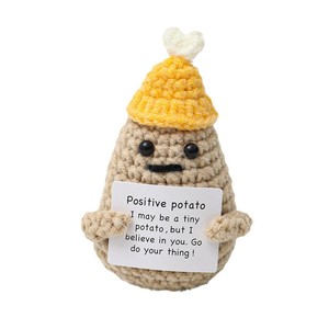 Nouvel Arrivage Transfrontalier Senz Dan : Pot de Fleurs en Crochet Fait Main en Forme d'Abeille avec Rembourrage en Coton PP et Poupée Pomme de Terre Joyeuse en Crochet - Product Image 1