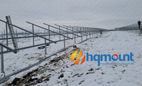 Structure de montage au sol solaire en aluminium HQ Mount pour pieux de fouille simples, pieux à vis, avec acier en C et acier en U robustes et bonne résistance à la corrosion