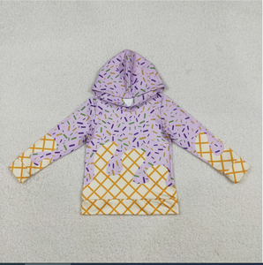 Sudadera con capucha de manga larga para niños con estampado de chispas moradas BT1373 - Product Image 4