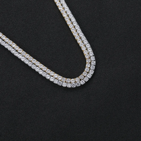 Fermoir à ressort CZ Tennis Chaîne 3mm 4mm 5mm 6mm Laiton Hip Hop Bling Collier Glacé Bijoux