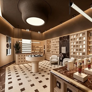 Cosmetic Perfume Skincare Shop Interior Design Full Room Customization glass display cabinet <b>Makeup</b> Store decoration Renovation - Product Image 3