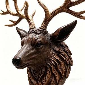 BZY Tête de <span class=keywords><strong>cerf</strong></span> en résine personnalisable, style américain, luxe léger, décoration murale pour entrée de maison et mur de fond. - Product Image 3