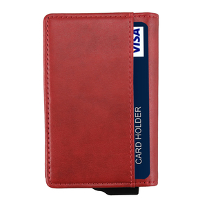 Cartera CardHoda de Aluminio y Cuero PU, Diseño Delgado y Plegable, Tarjetero para 4-6 Tarjetas, Rojo, Marrón, Negro, Unisex - Product Image 5