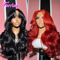 Wig Rambut Asli 40 Inci 13X6 HD Lace Frontal, Wig HD Lace Full Frontal dari Vendor, Wig Rambut Asli Virgin Tanpa Lem dengan Kutikula Tersusun Rapi