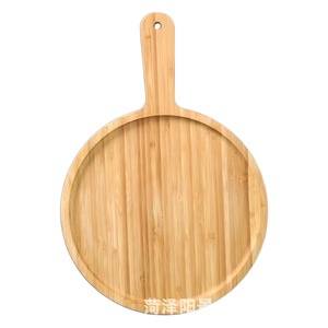Ensemble d'assiettes à steak en bambou, plateau rond pour servir la pizza, le pain, le gâteau, le thé, les pâtisseries, la nourriture occidentale, style simple, 4 tailles - Product Image 5