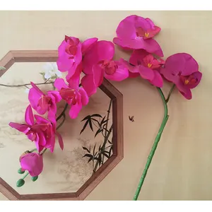 Flores de orquídeas artificiales 3D de tallo largo de tacto real de alta calidad personalizadas para decoraciones del hogar