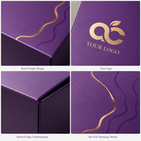 Coffret Cadeau de Thé de Luxe Violet avec Accessoires de Thé, Emballage Écologique, Thé aux Fleurs de Jasmin, Service de Conception de Logo Personnalisé