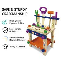 Banc de travail et kit d'outils en pin, MDF et bois de Schima, durable, pour atelier d'enfants, jeu de réparation, unisexe, cadeau DIY, OEM ODM ANNA & BECK, 2-7 ans