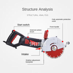 Machine de découpe de béton électrique industrielle Rotation à 180 ° sans poussière pour le rainurage des murs et la coupe de pierre - Product Image 2