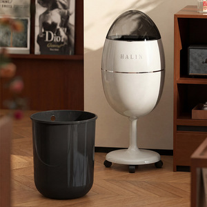 Halin Dinosaur Egg Trash Can <b>20L</b> Wheeled Flip Top Indoor Waste <b>Bin</b> For Living Room Bedroom - Product Image 1