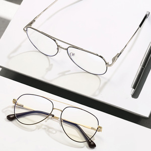 <span class=keywords><strong>Gafas</strong></span> con Doble Puente y Protección Anti-Luz Azul para <span class=keywords><strong>Hombre</strong></span>, Estilo Piloto Metálico, para Viajes y Ocio, con Graduación Personalizada para Miopía - Product Image 5