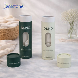 Emballage personnalisé en tube de carton biodégradable pour sous-vêtements, vêtements, foulards en soie, hijabs, boîte cadeau cylindrique avec fenêtres - Product Image 3