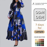 Robe longue plissée grande taille pour femme, personnalisée ODM, imprimé floral, idéale pour les soirées estivales