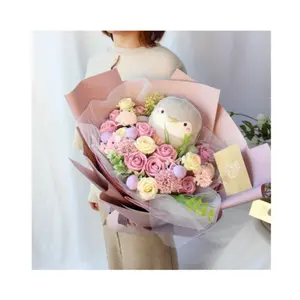 सबसे अच्छा बिक्री सौंदर्य हस्तनिर्मित स्नान गुलाब का फूल साबुन फूल गुलदस्ते