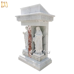 Altar de Iglesia de Mármol Tallado a Mano con Relieve del Espíritu Santo y San José - Product Image 3
