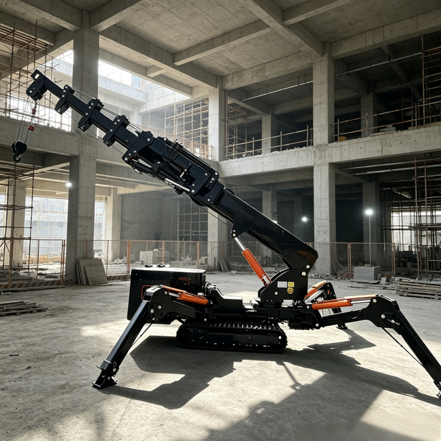 Multifunctional Lifting Telescopic Boom 4 Ton Spider Crane Portable Construction Spider Crane with Fly Jib