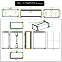 Boîte de jonction portable en aluminium, mallette de distribution, pour projet électronique, bricolage, 275x200x100mm, terminal portable