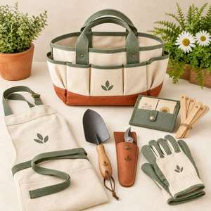 Kit de Iniciación para Voluntarios de Jardín Comunitario FUXI Personalizado, Delantal de Lona, Bolsa para Semillas, Marcadores, Organizador - Promoción de San Valentín y Año Nuevo - Product Image 1