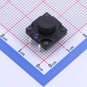 YTS1K0072JBT00 Tactile Switch Through hole Component THT,12x12mm Switch Single Pole Single Throw Round Button 2.5N Through Hole - Product Image 1