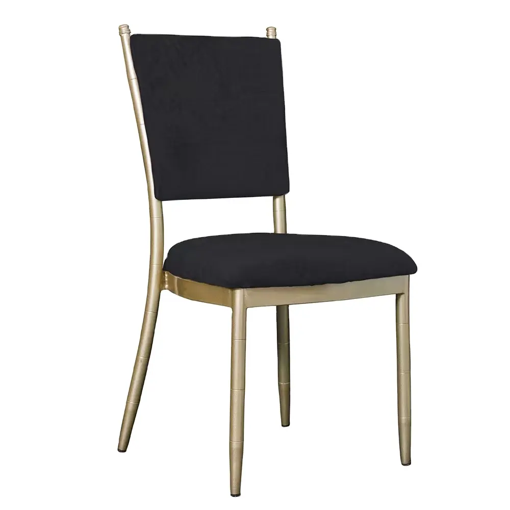 Mais recente evento cadeiras Chiavari cadeira de jantar de design em preto com base de ouro