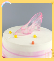 Kuchen deckel Großhandel Kunststoff Mini Glas Pantoffel Prinzessin transparente High Heels Spielzeug Kuchen deckel alles Gute zum Geburtstag Dekoration Kinder