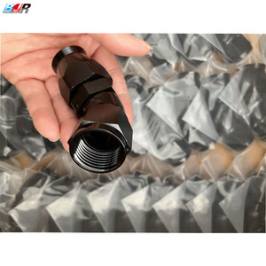 Raccords <span class=keywords><strong>de</strong></span> <span class=keywords><strong>tuyau</strong></span> PTFE à débit total améliorés BJR en aluminium AN6 AN8 AN10 150 degrés pour véhicules modifiés - Product Image 5