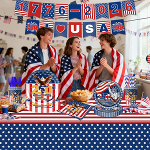 Artículos para la Fiesta del 250 Aniversario de Estados Unidos, Juego de Vajilla Patriótica, Decoraciones para el 4 de Julio, Día de la Independencia y el Día de los Caídos - Product Image 2