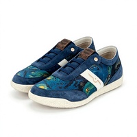Baskets décontractées bleues à bout rond et lacets, style streetwear