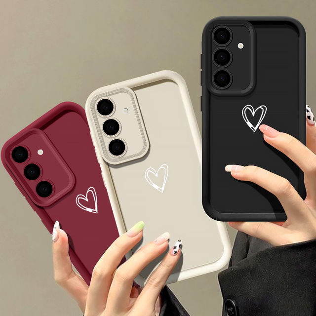 Simple Love TPU Case for Samsung Galaxy A16 A15 A55 A56 A54 A35 A14 A53 A26 A52 5G S25 S24 S23 Ultra S22 Plus S24 FE Phone Cover