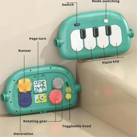 Poussette Éducative pour Bébé, Jouet Musical, Portique d'Activités, Piano à Pédales, Trotteur Multifonctionnel pour Enfants, Anti-Renversement, pour l'Éveil et la Marche