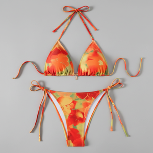 Traje de Baño Geométrico con Estampado Gráfico Retro, Top de Bikini con Brillantina de Mardi Gras - Bikini Tropical Estilo <span class=keywords><strong>Carnaval</strong></span> para Mujer - Product Image 6