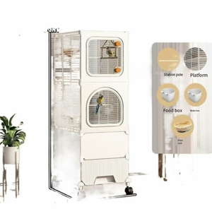 Gabbia Speciale Sky-high Mansion per Pappagalli Crassali, Vassoio di Alimentazione in Plastica Anti-Spruzzo, Pannello Rimovibile per Facile Pulizia, Pieghevole - Product Image 1