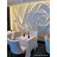 Panel Dinding 3D Pola Modern Berkualitas Tinggi Gaya Eropa Restoran Desain Dinding 3D Bunga Dekorasi