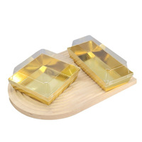 Boîte à gâteau transparente carrée en feuille d'or pour pâtisserie, boîte à sandwich transparente, boîte à biscuits, boîte à pizza, boîte à dessert pour desserts coupés et emballés