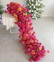 Tira de Flores - Decoración de Fondo para Bodas, Arreglo Floral para Arco, Diseño de Salón de Exposiciones, Hilera Larga de Flores, Flores Artificiales