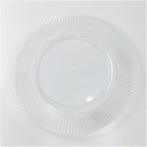 Bulk 13-Inch Gouden Rand Plastic Oplader Serveerschalen Helder Geribbelde Getextureerd Voor Bruiloftsdiner Of Feest Eten Serveren Gebruik - Product Image 5