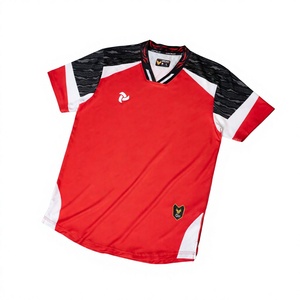 Camiseta de Fútbol para Hombre con Bloques de Color, Transpirable, Cuello en V, Manga Corta, para Todas las Temporadas, Just Play Prime - Product Image 1