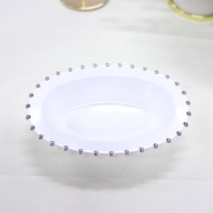 จานอาหารค่ำพลาสติกลูกปัดสีทองใสแบบใช้แล้วทิ้งพลาสติกแฟนซีสำหรับงานปาร์ตี้สำหรับงานแต่งงาน - Product Image 5