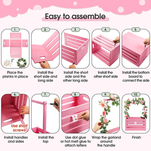 Cestino in legno Baby Shower cesta armadio con manico e ghirlanda custodia cesto regalo per ragazze <span class=keywords><strong>nome</strong></span> personalizzato - Product Image 6