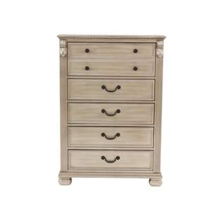 Cajonera de plata antigua de estilo clásico tradicional DB, 1 pieza, muebles de almacenamiento de dormitorio de MDF de acero inoxidable para hoteles - Product Image 1