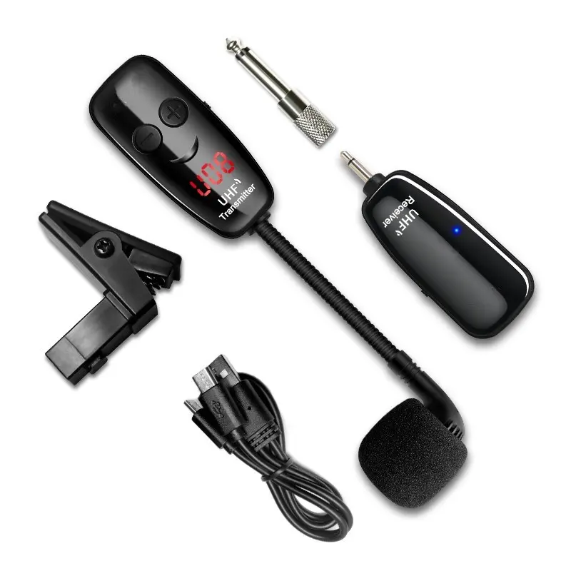 U12SKS-T Saxophone UHF Wireless Instrument Microphone, Wireless Receiver and Transmitter, for Trumpet, Clarinet, Cello