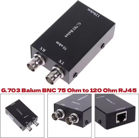 Konverter BNC ke RJ45 E1 | G.703 Balun Adapter - 75Ω koaksial ke 120Ω konverter seimbang untuk peralatan jaringan telekomunikasi