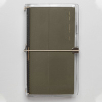 Couverture de carnet de voyage minimaliste en vinyle transparent A5 A6, reliure élastique, rechargeable, pour les voyages et le bureau