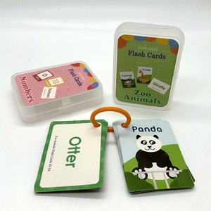 Tarjetas de aprendizaje de inglés para la educación temprana, tarjetas cognitivas con palabras en inglés sobre animales del zoológico, gran venta. - Product Image 1