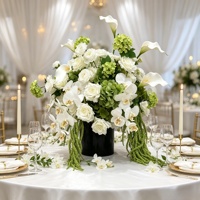 Boule de fleurs d'orchidées artificielles en soie réaliste DKB, décoration de centre de table pour mariage et événements de rentrée scolaire